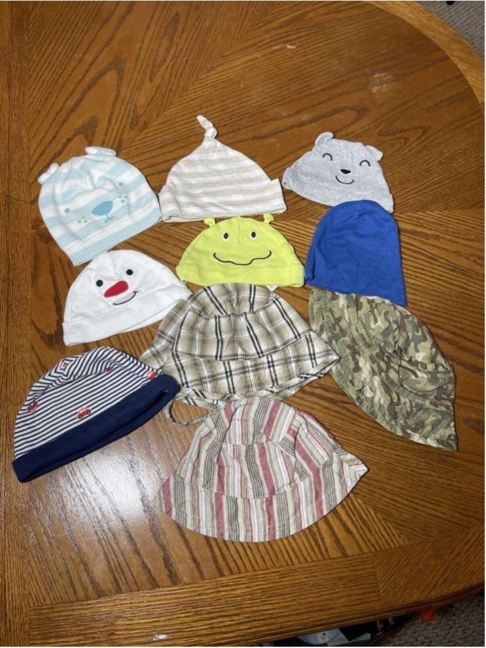 Baby boy bundle of 10 hats various Sz